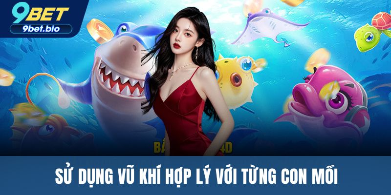 Sử dụng vũ khí hợp lý với từng con mồi